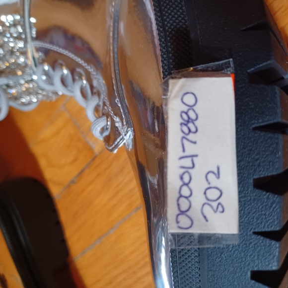 Forever 21 Shiny Silver Rhinestone Comvat Boots - Picture 5 of 12